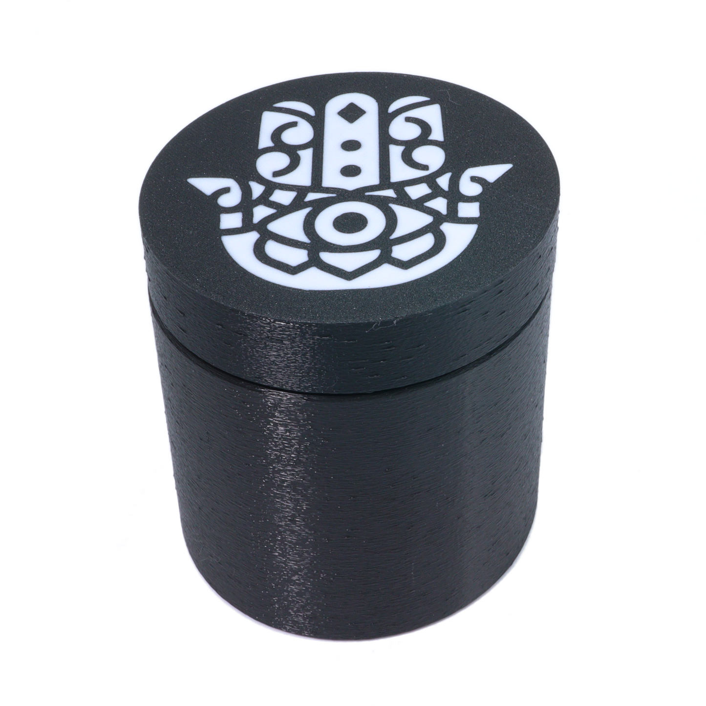 Hamsa hand ornate in white 16 ounce Stash Jar