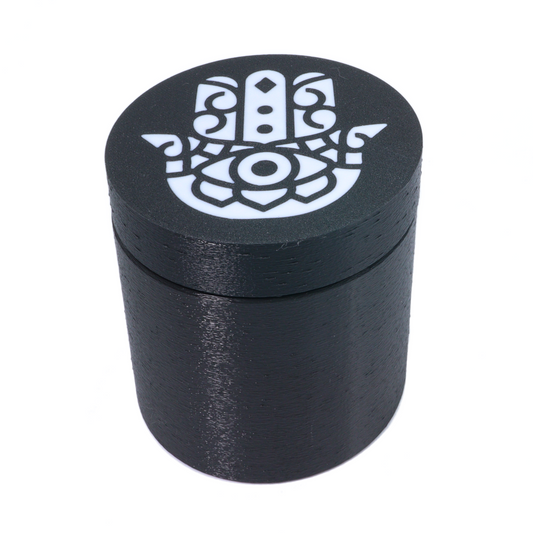 Hamsa hand ornate in white 16 ounce Stash Jar