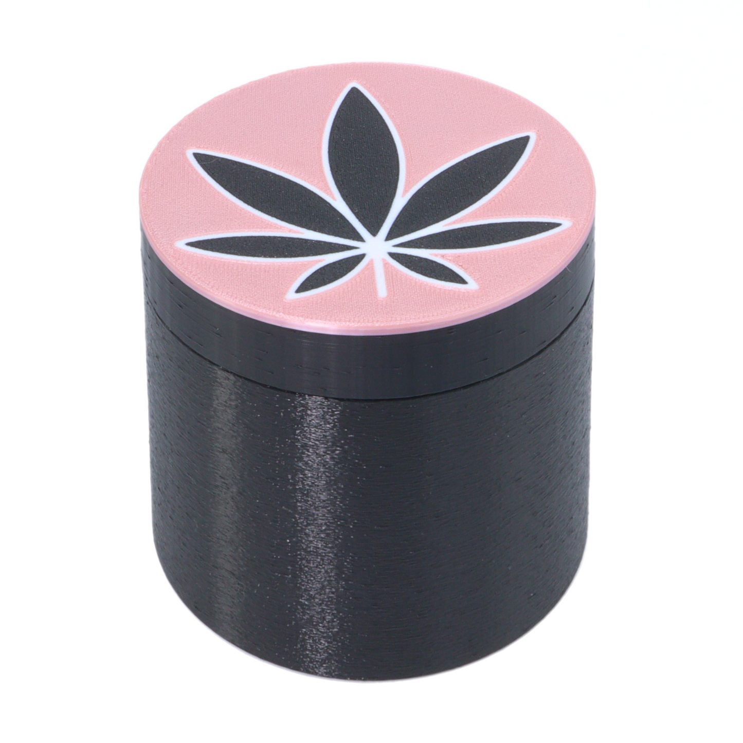 Leaf Black on pink 16 ounce Stash Jar