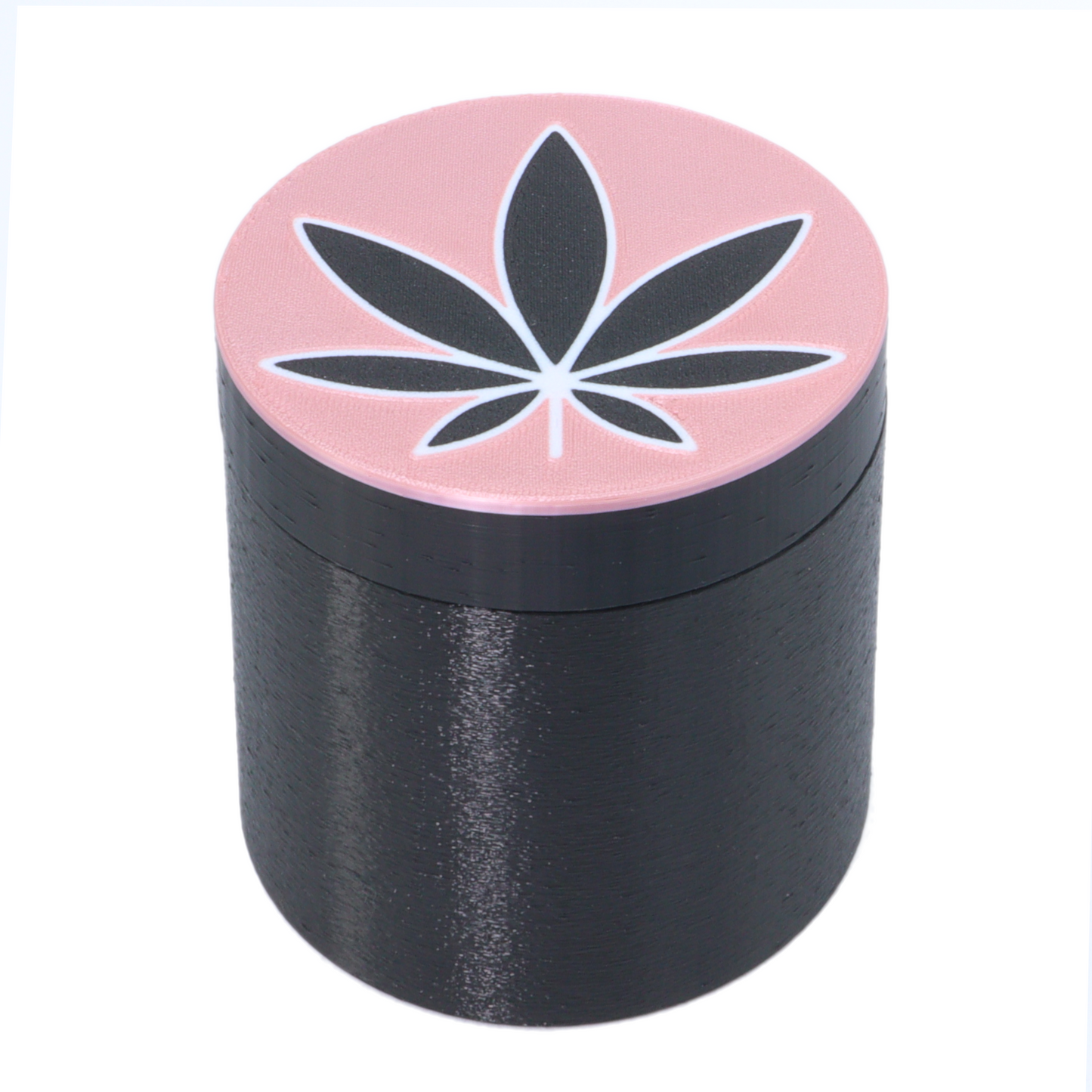 Leaf Black on pink 16 ounce Stash Jar