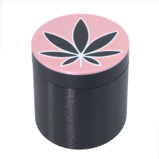 Leaf Black on pink 16 ounce Stash Jar