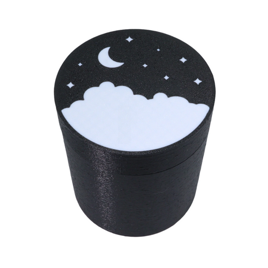 Moonscape in white 16 ounce Stash Jar