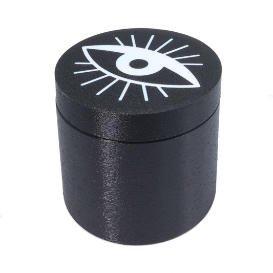 All seeing eye in white 16 ounce Stash Jar