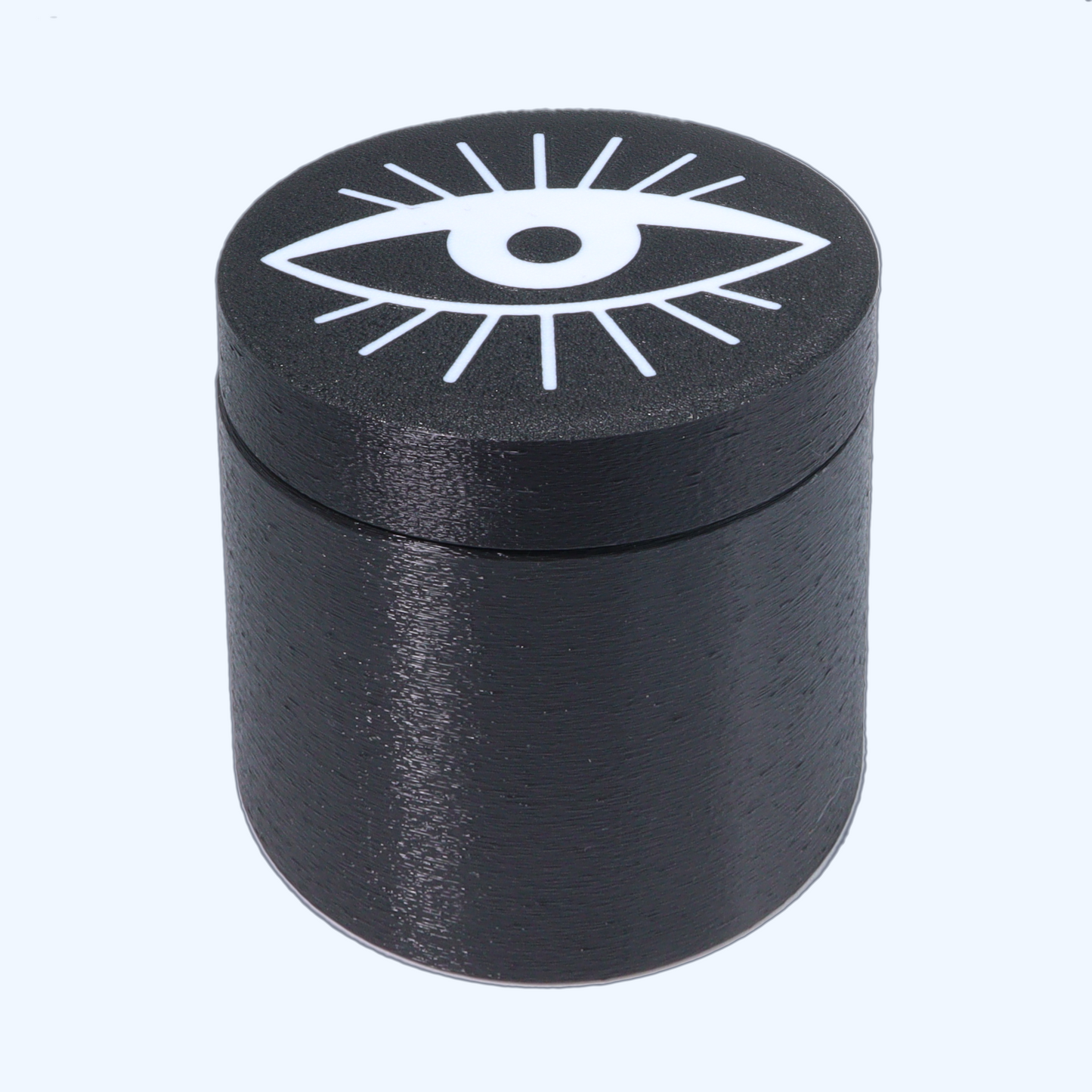 All seeing eye in white 16 ounce Stash Jar
