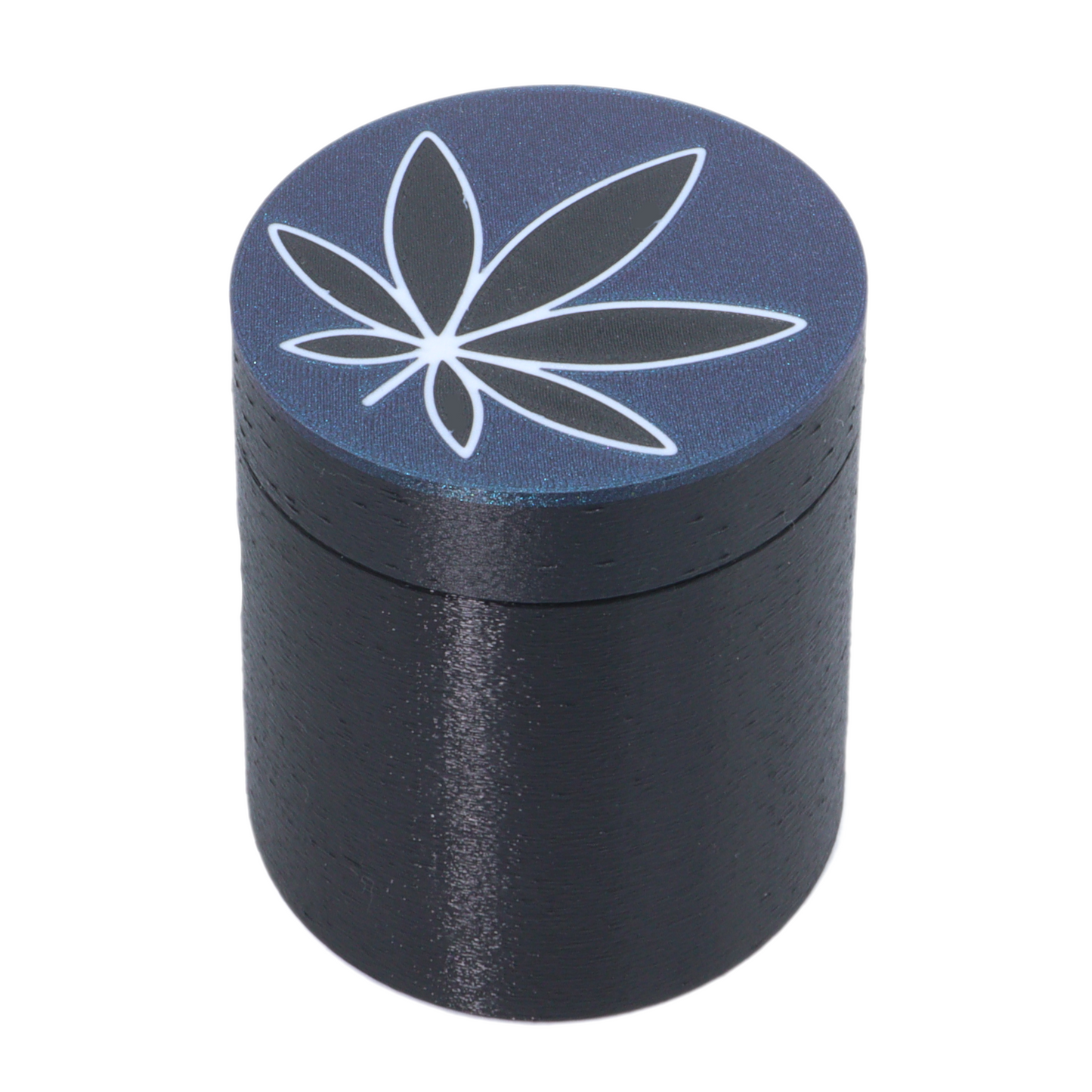 Black Leaf on Blue 16 ounce Stash Jar